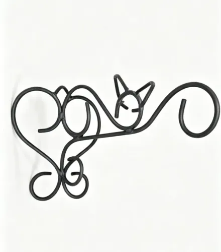Suporte Decorativo em Aço Carbono - Gatinho