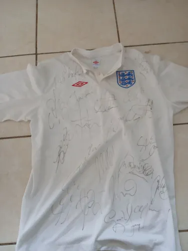 Camisa original da Inglaterra autografada
