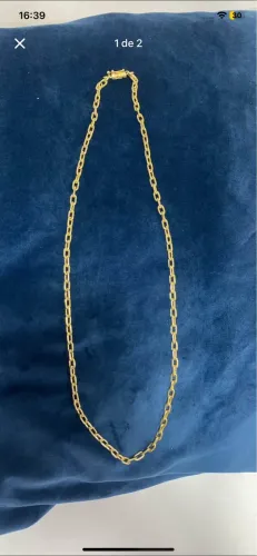 Cordão de moeda antiga com marcação 
