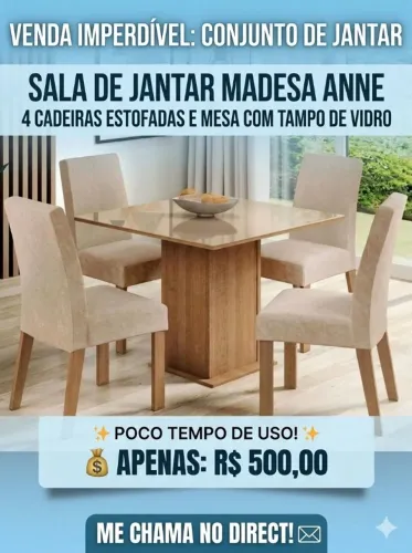 Mesa de jantar 4 cadeiras