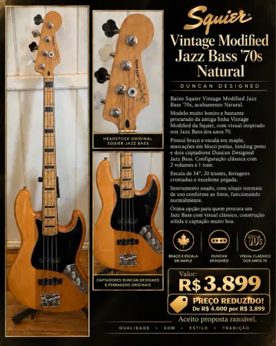 Baixo **Squier Vintage Modified Jazz Bass ?70s** 