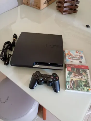 Playstation 3 slim bem conservado desbloqueio HEN