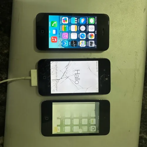 Lote 2 iphone 4 e 1 ipod touch funcionando para peças