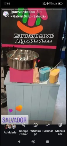 Pintura de rosto animação algodão doce ao vivo