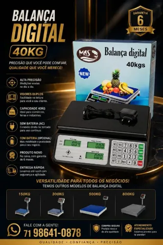 BALANÇA DIGITAL 40KG 150KG 400KG 500KG NOVA na CAIXA GARANTIA SERVIÇO DE ENTREGA