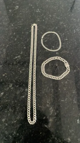 Corda e pulseira de prata