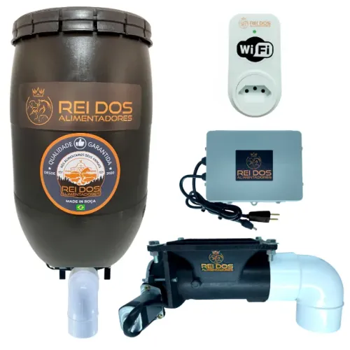 Alimentador automático com bombona de 30l timer wifi plug  P/ Cachorro Cavalo Peixe Porco