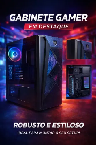 Gabinete Gamer TGT Erion, RGB, Lateral Acrilico, Com 2 Fans, Preto, TGT-ERN-RGB01
