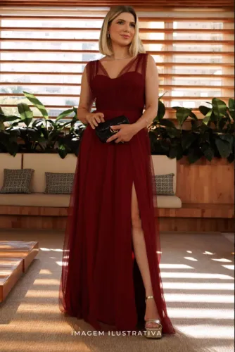 Vestido Longo Megan Marsala