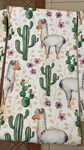 Papel de parede em faixa adesivo Lhama