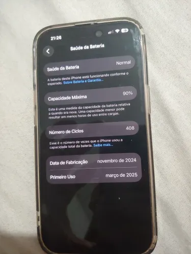 iPhone 15 impecável 256gb