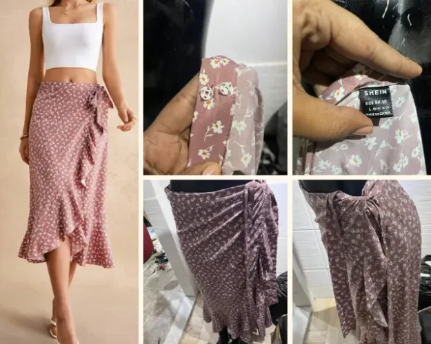 Kit Casual Verão - Saia Floral Midi Rosê + Short Jeans Curto