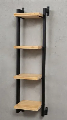 Prateleira Estilo Industrial em Metalon e Madeira (Peça Única / Protótipo)