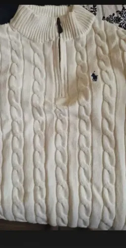 quart zíper Ralph Lauren tricô clássico 