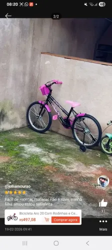 Bicicleta infantil de menina