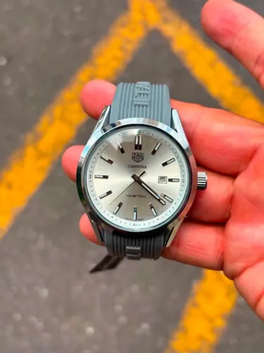 Tag Heuer Carrera Borracha Prata