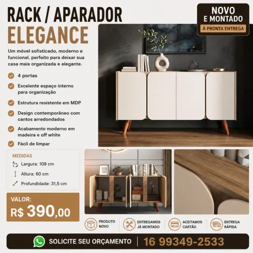 Aparador, Sapateira, Mesas, Adega; Móveis NOVOS a venda