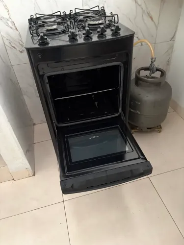 FOGÃO 4 BOCAS PRETO CONSUL MESA DE VIDRO