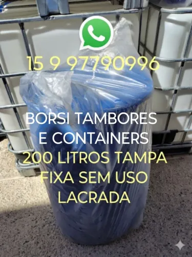 BOMBONA 200 LITROS NOVA SEM USO LACRADA CONTAINER IBC TAMBOR PLÁSTICO 