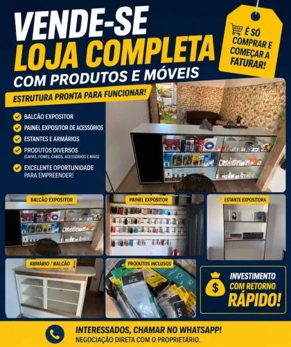 Vendo loja completa com produtos