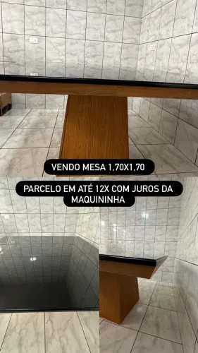 Mesa quadrada com vidro