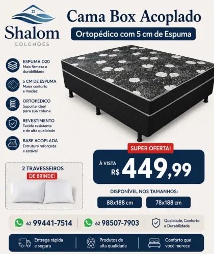 Cama box acoplado ortopédico