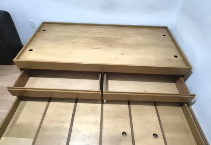 Cama de solteiro duas cama com duas gaveta