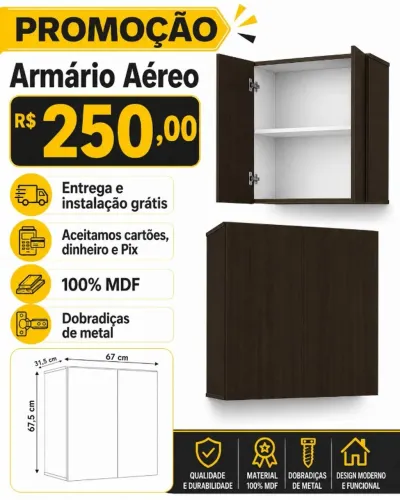 ARMÁRIO MULTIUSO MDF NOVO