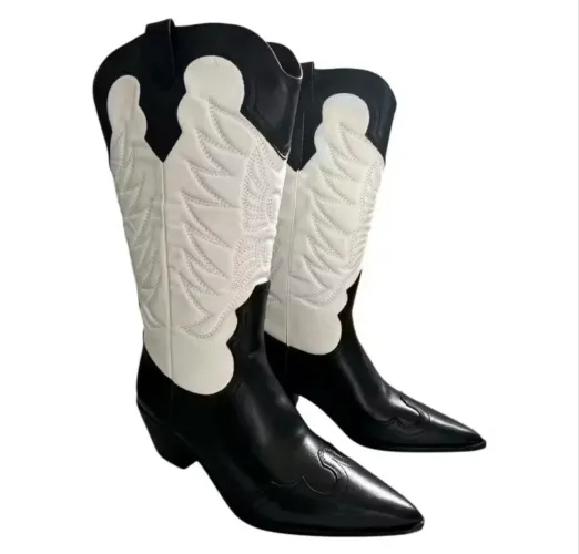 Bota Arezzo Western Original Preta e Branca - Nova TAM 36