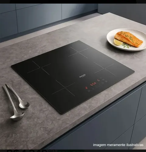Cooktop indução 4 Bocas Preto para Embutir