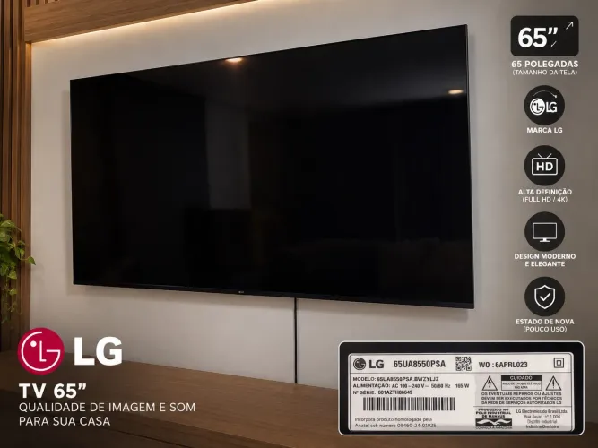 TV LG 65 POLEGADAS ESTADO: BEM CONSERVADA POUCO TEMPO DE USO 