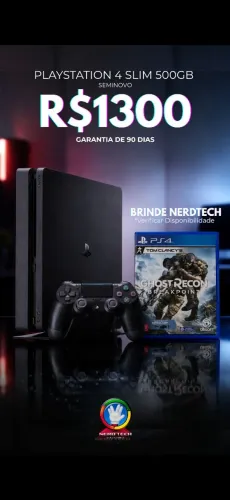 PS4 SLIM 500GB ORIGINAL COM GARANTIA