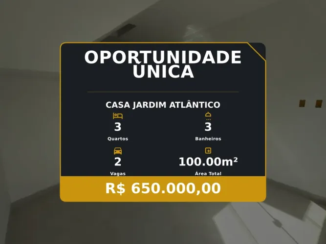 Seu cenário dos sonhos: casa duplex com 3 quartos em Jardim Atlântico!