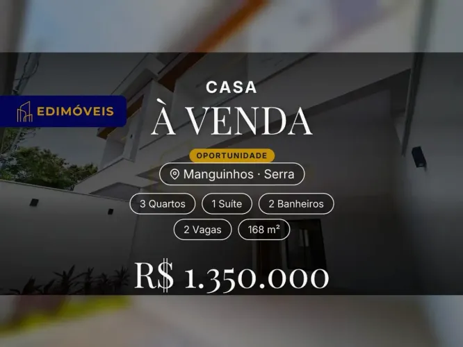 Manguinhos: Casa Moderna com Acabamentos de Qualidade e Espaço Gourmet