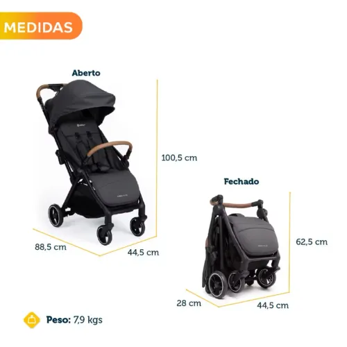 Carrinho de Bebê Spark Plus Safety Portátil