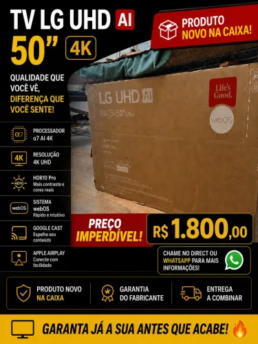 Vendo tv 50 polegadas na caixa com nota fiscal