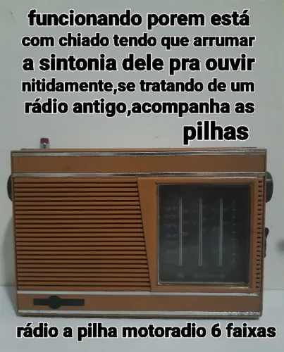 Rádio a pilha motoradio 6 faixas ,, detalhes na primeira foto