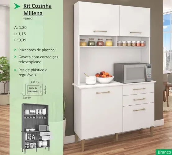 Armário de cozinha Milena 