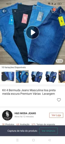 Kit de 4 Bermudas tudo novo nunca foi usado interessados só chamar *