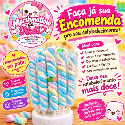 ? Marshmallow para Revenda - Pote com 15 Unidades