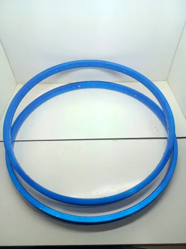 Par aro alumínio azul bicicleta antiga aro 24
