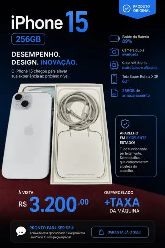 iphone 15 256 gigas único dono