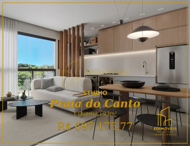 Exclusivo Studio na Praia do Canto | Alta liquidez garantida