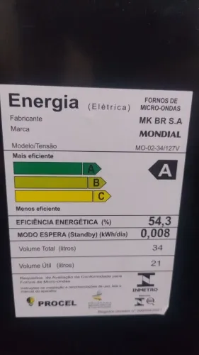 Micro-ondas mondial line mo-02-34-e