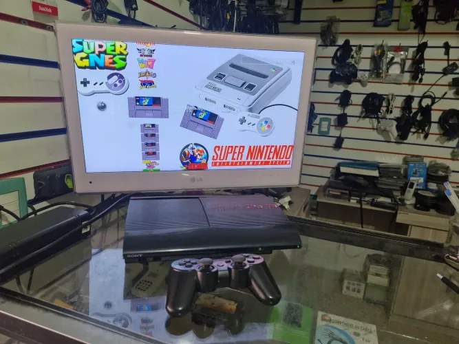 Playstation 3 desbloqueado + hd 500gb lotado de jogos  aceito cartão de crédito cel whats 