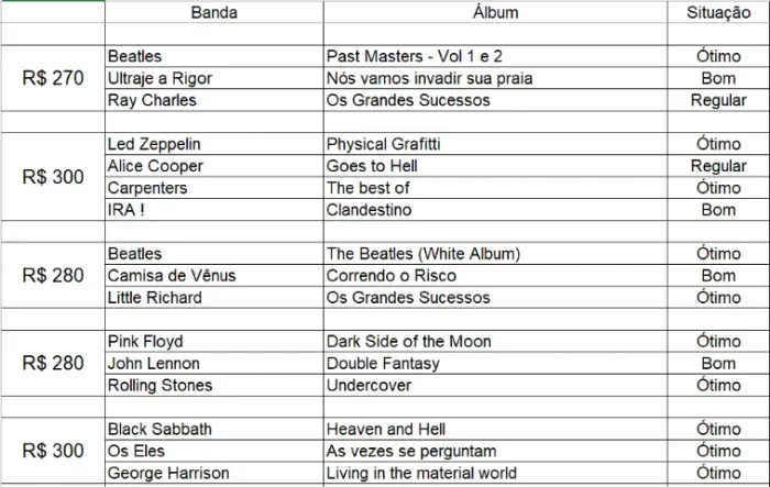 Lotes de Discos de Vinil - Excelente estado de conservação