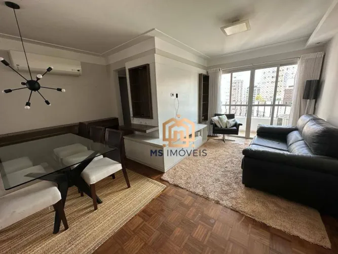 Apartamento 87m², 2 Suítes, Varanda, Lavabo, Sala, Cozinha, 2 Vagas, Mobiliado para Locaçã