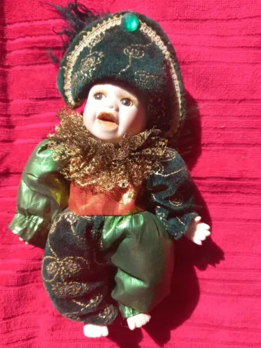 BONECO ARLEQUIM_PORCELANA_ARTIGO DE COLECIONADOR