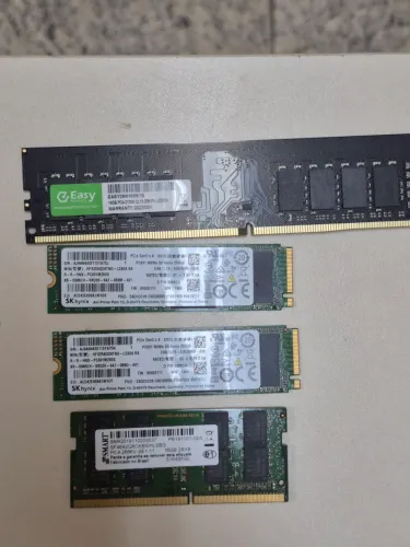 Lote Componentes PC e Notebook - 32GB RAM DDR4 + 512GB SSD NVMe M.2 (Ótimo Estado)