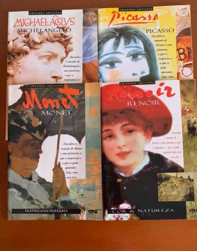 Livro grandes artistas Picasso, Michelângelo, Monet e renoir